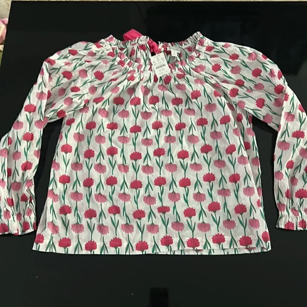 NWT JCrew floral cotton poplin shirt M